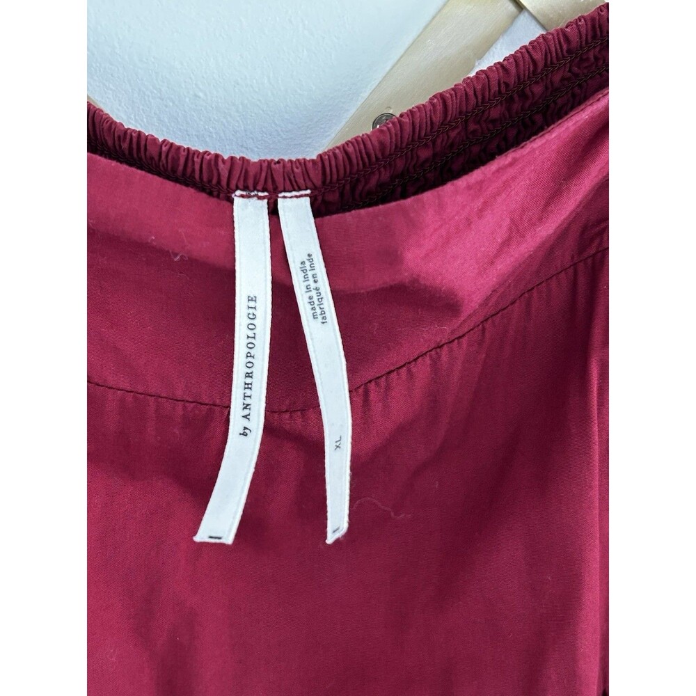 Anthropologie Tiered Lace Maxi Skirt Size XL Wine Burgundy Rodeo Boho Cowgirl - Picture 7 of 10
